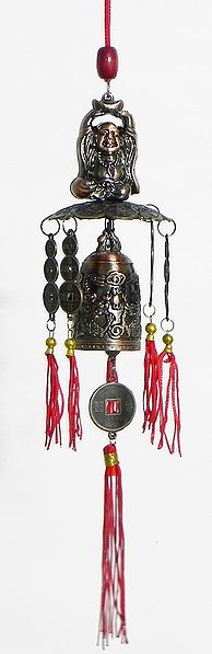Copper Laughing Buddha Hanging Bell 