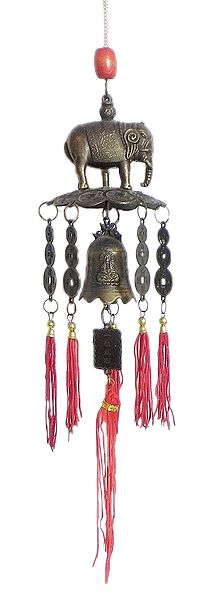 Feng Sui Pagoda Hanging Bell With Elephant