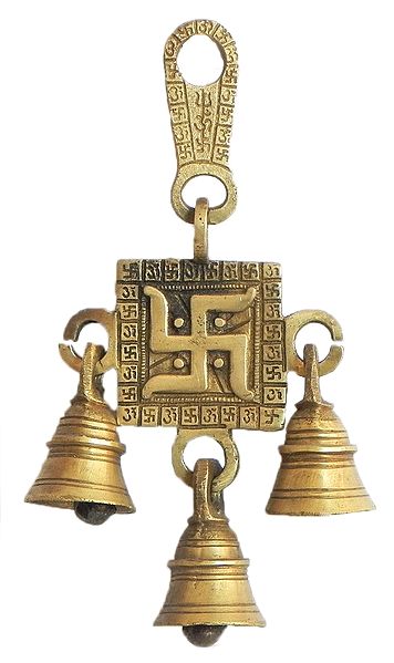 Hanging Bells with Swastik (Auspicious Hindu Symbol)