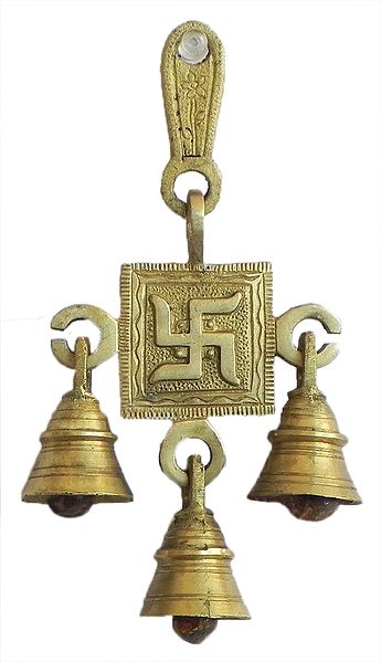 Hanging Bells with Swastik (Auspicious Hindu Symbol)