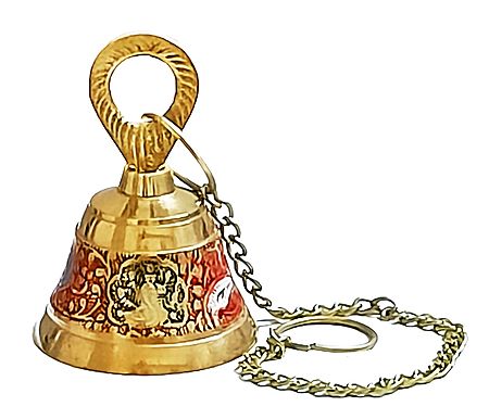 Meenakari Hanging Brass Bell with Chain