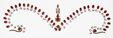 Maroon and White Stone Studded Double Layer Bridal Decoration