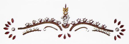 Maroon and White Stone Studded Double Layer Bridal Decoration