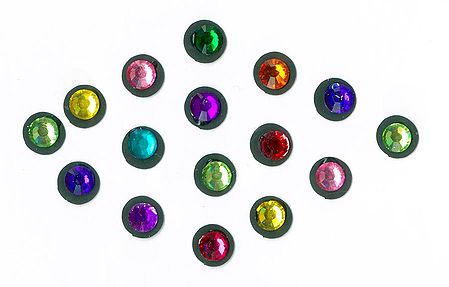 Multicolor Round Stone Bindis