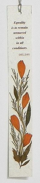 Dried Flowers Pasted on Handmade Paper - Bookmark