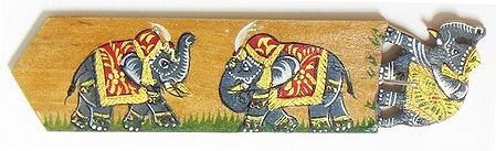 Book Mark with Hand Painted Elephants