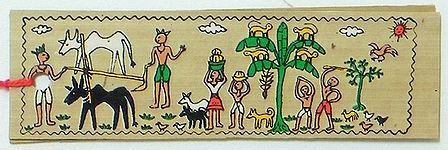 Village Scene - ( Bookmark) Tribal Painting