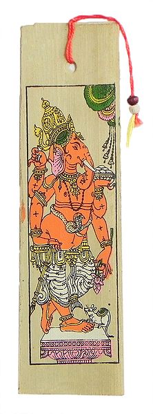 Lord Ganesha ( Bookmark) - Patachitra on Palm Leaf