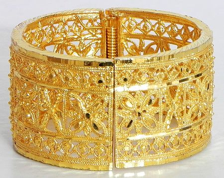 Gold Plated Hinged Bracelet