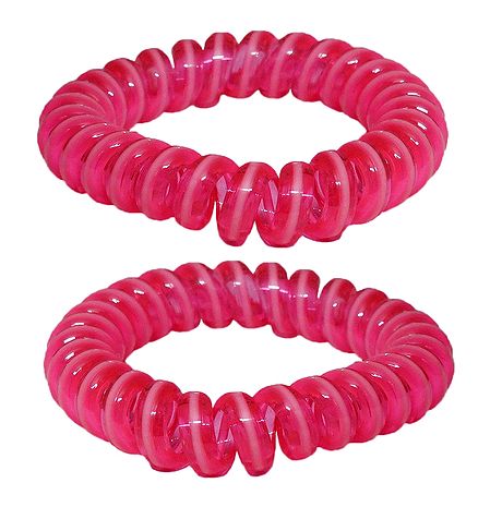 Pair of Acrylic Pink Stretch Bracelet