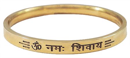 Om Namah Shivai Brass Kada for Gents