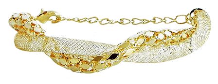 Crystal Beaded Metal Charm Bracelet