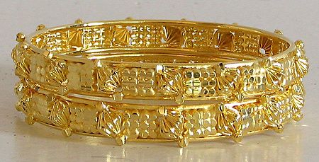 Cosmic Dust - Pair of Gold Plated Bangles