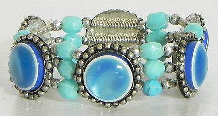 Blue Stone Stretchable Link Bracelet