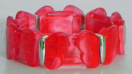Red Stretchable Link Bracelet
