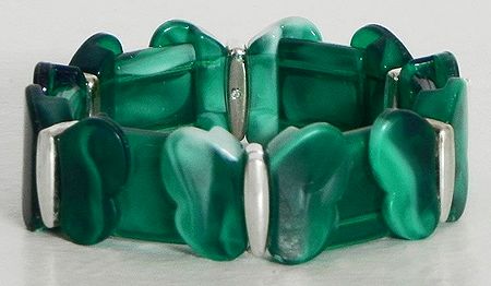 Green Stretchable Acrylic Link Bracelet
