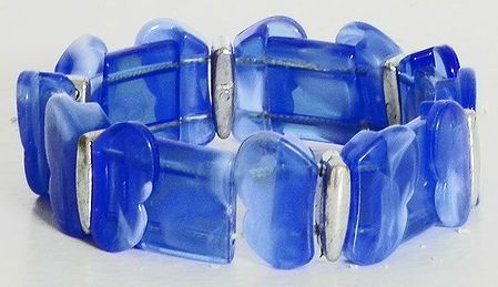Blue Stretchable Acrylic Link Bracelet