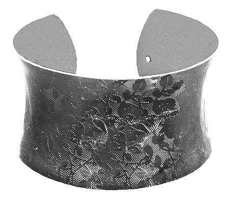 Black Carved Metal Cuff Bracelet