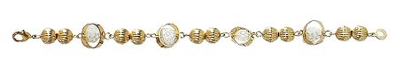 Golden Beaded Charm Bracelet