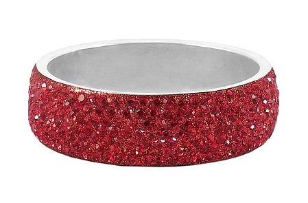 Red Stone Studded Metal Bracelet