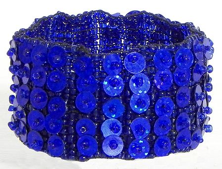 Dark Blue Sequin Stretch Bracelet