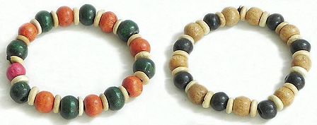 Pair of Colorful Bead Stretch Bracelet