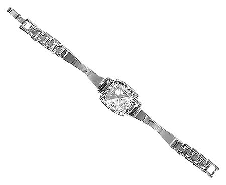 Stone Studded Metal Tennis Bracelet