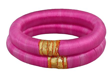 Pair of Pink Thread Bangles