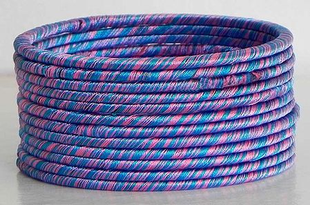 Pink with Blue Thread Bangles