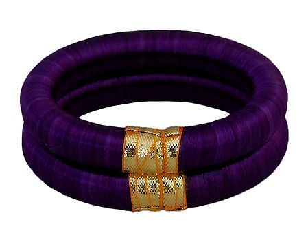 Pair of Purple Thread Bangles