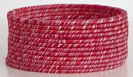 Red with White Thread Bangles