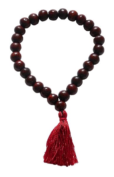 Red Wooden Beads Stretch Bracelet