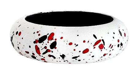 White with Black and Red Painted Bracelet