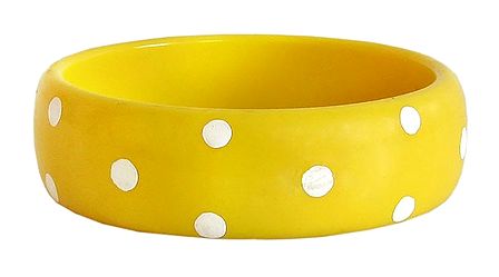 Yellow with White Acrylic Bracelet