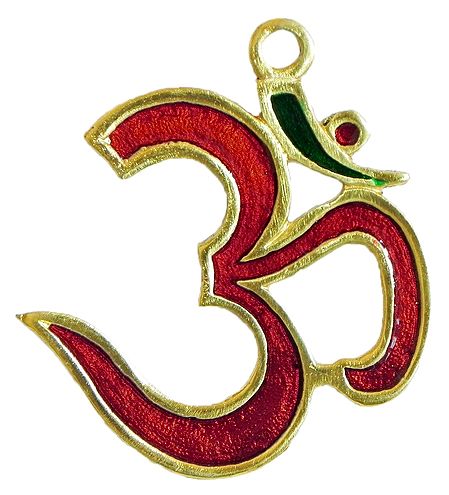 Red Lacquered Brass Om
