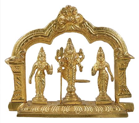 Lord Murugan with 2 Wives Valli and Devyani