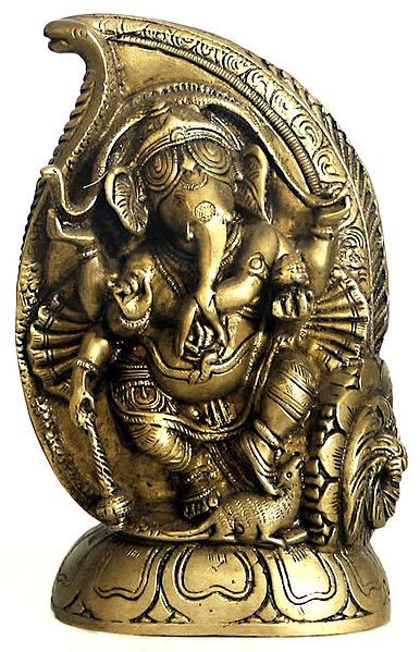 Dancing Ganesha in a Conch