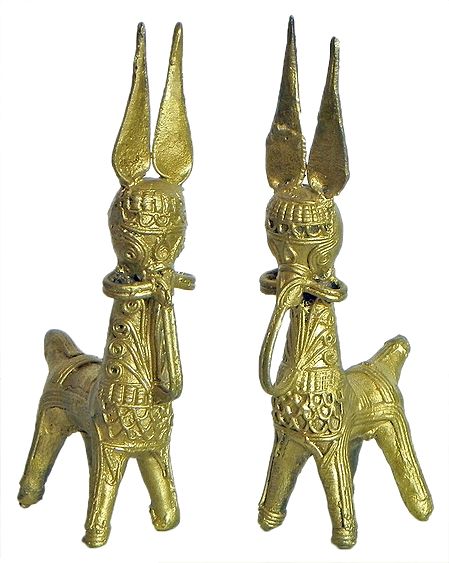 Pair of Bankura Horses - Dhokra Tribal Art