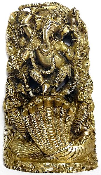 Ganesha Dancing on Naga