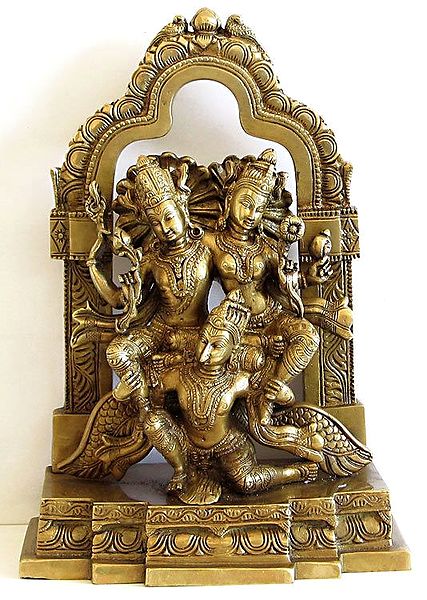 Garuda Carrying Narayana and Lakshmi on His Shoulder