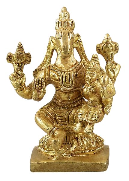Hayagriva with Lakshmi  - Brass Statue