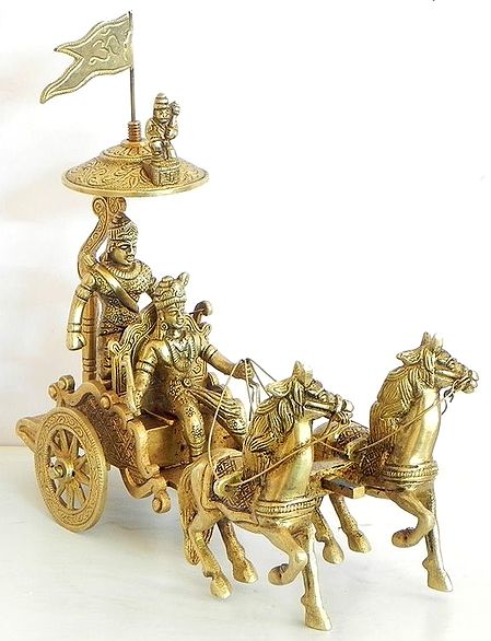 Krishna and Arjuna on Chariot During Kurukshetra War