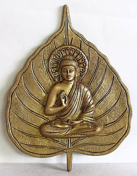 Lord Buddha on Pipul Leaf - Wall Hanging
