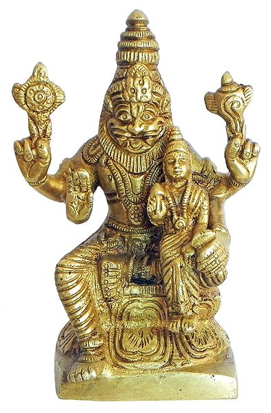Narasimha Avatar with Lakshmi on His Lap - Incarnation of Vishnu 