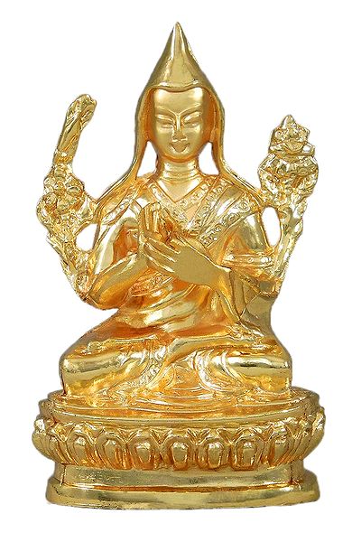 Gold Plated Tsongkhapa Guru Statue