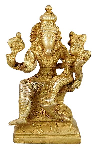 Varaha Avatar with Lakshmi on His Lap - Incarnation of Vishnu 