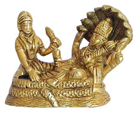 Vishnu Resting Under Sheshanaga with Lakshmi
