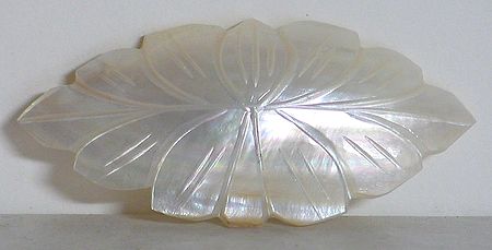 White Mother of Pearl Lotus Shaped Brooch
