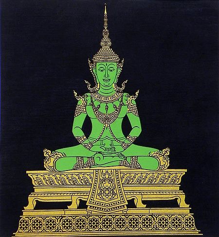 Emerald Buddha in Dhyan Mudra