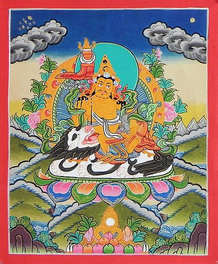 Jambala - Buddhist Kubera (Thangka Painting)